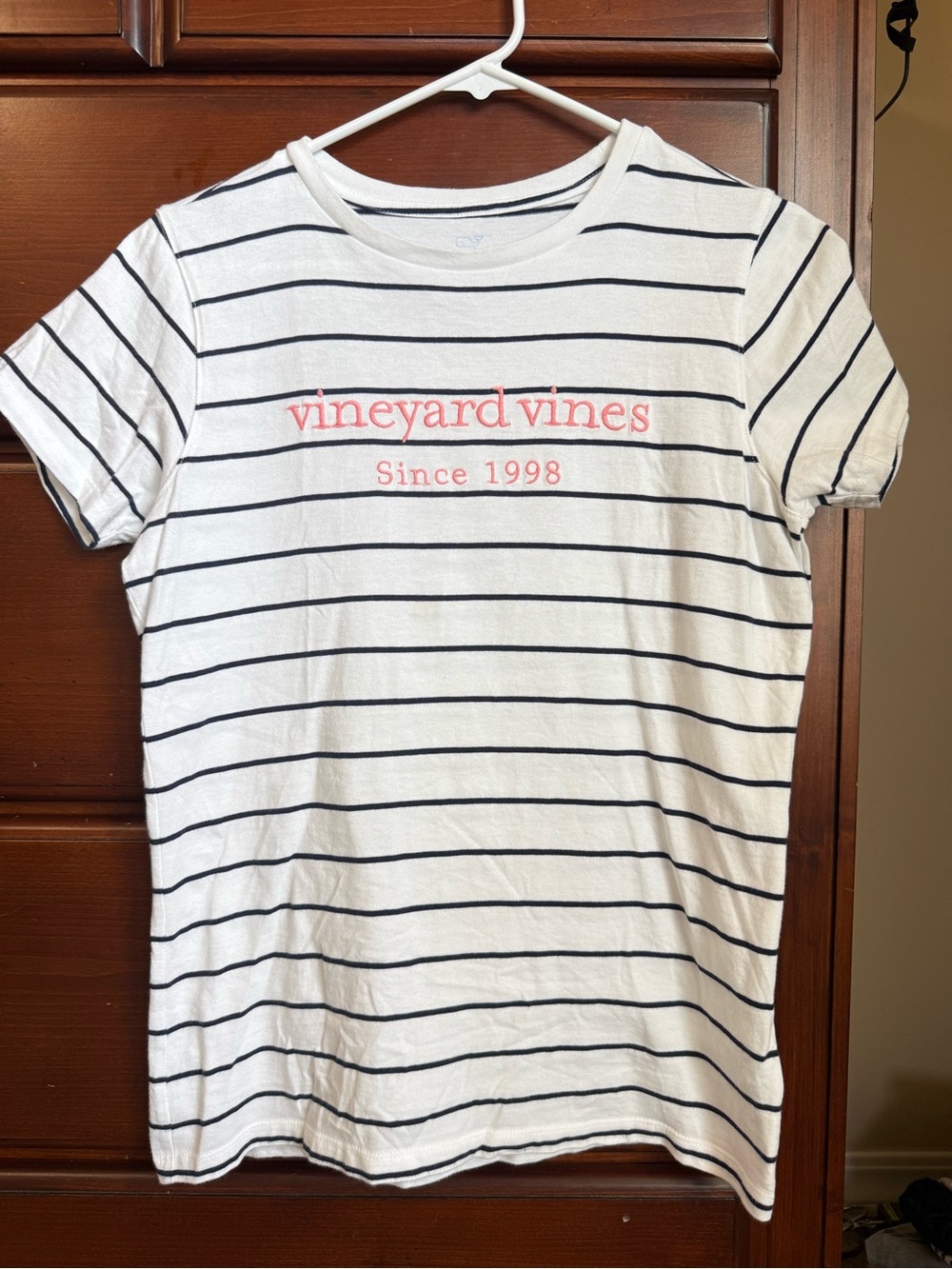 Vineyard Vines Striped T-Shirt White Navy Pink XS